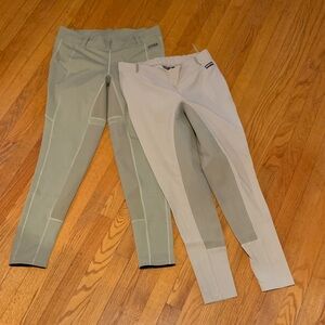 Equestrian Tan Riding Pants Stretch PullOn  Waist Size XL Lot of 2 #63